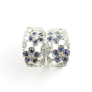 Vintage 14 Karat White Gold Diamond and Sapphire